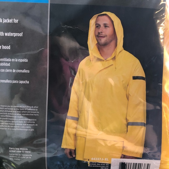 Westchester Hooded Yellow Rain Jacket - Picture 3 of 5